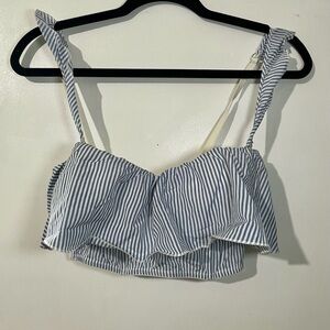 Victoria’s Secret bustier Striped Ruffle Crop Top